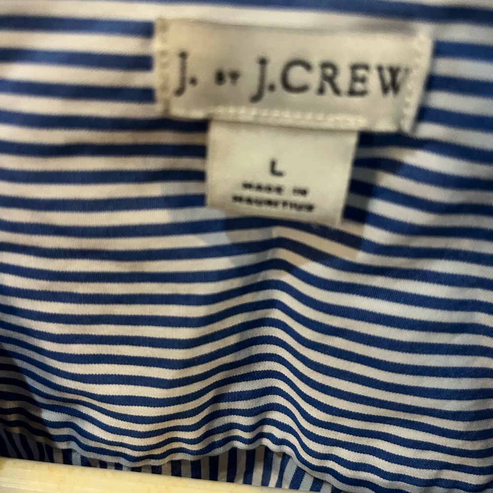 J. Crew Blue and White Striped Shirt